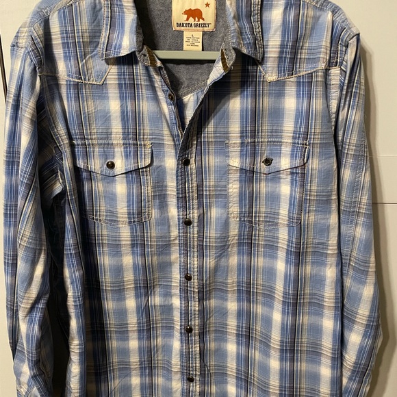 Dakota Grizzly Blue Plaid Casual Men's Shirt - Picture 5 of 7
